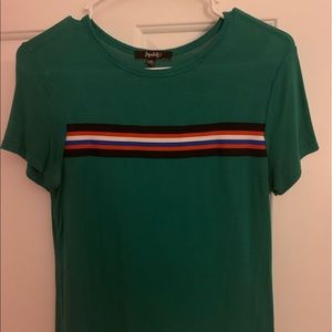 Green tripe front blouse